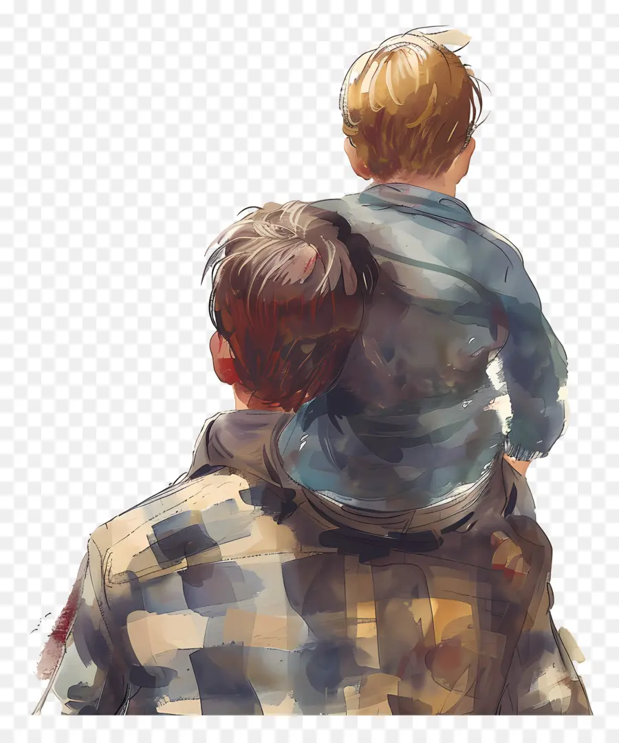 Ayah Dan Anak，Lukisan PNG