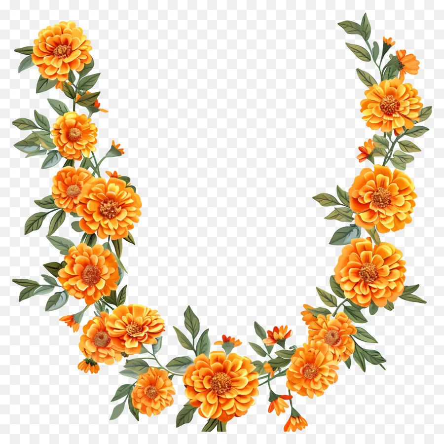 Toran Bunga Marigold，Karangan Bunga Marigold PNG