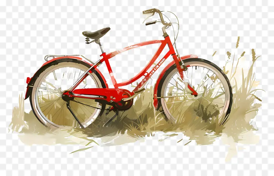 Dunia Sepeda Di Malam Hari，Sepeda Merah PNG