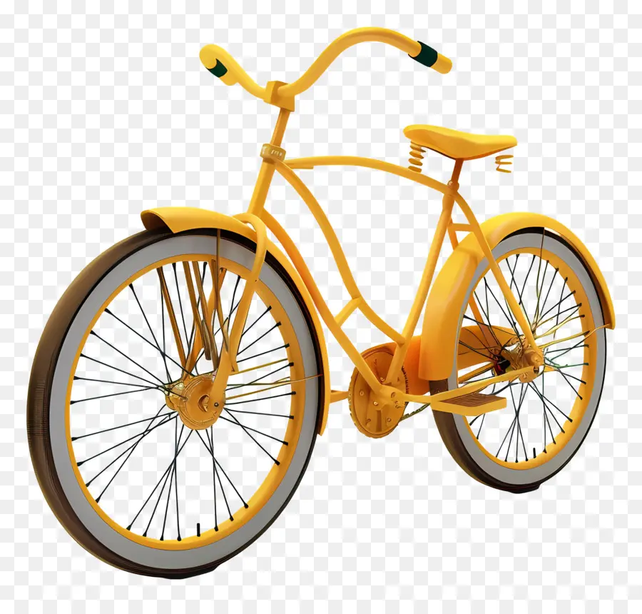 Dunia Sepeda Di Malam Hari，Sepeda Kuning PNG