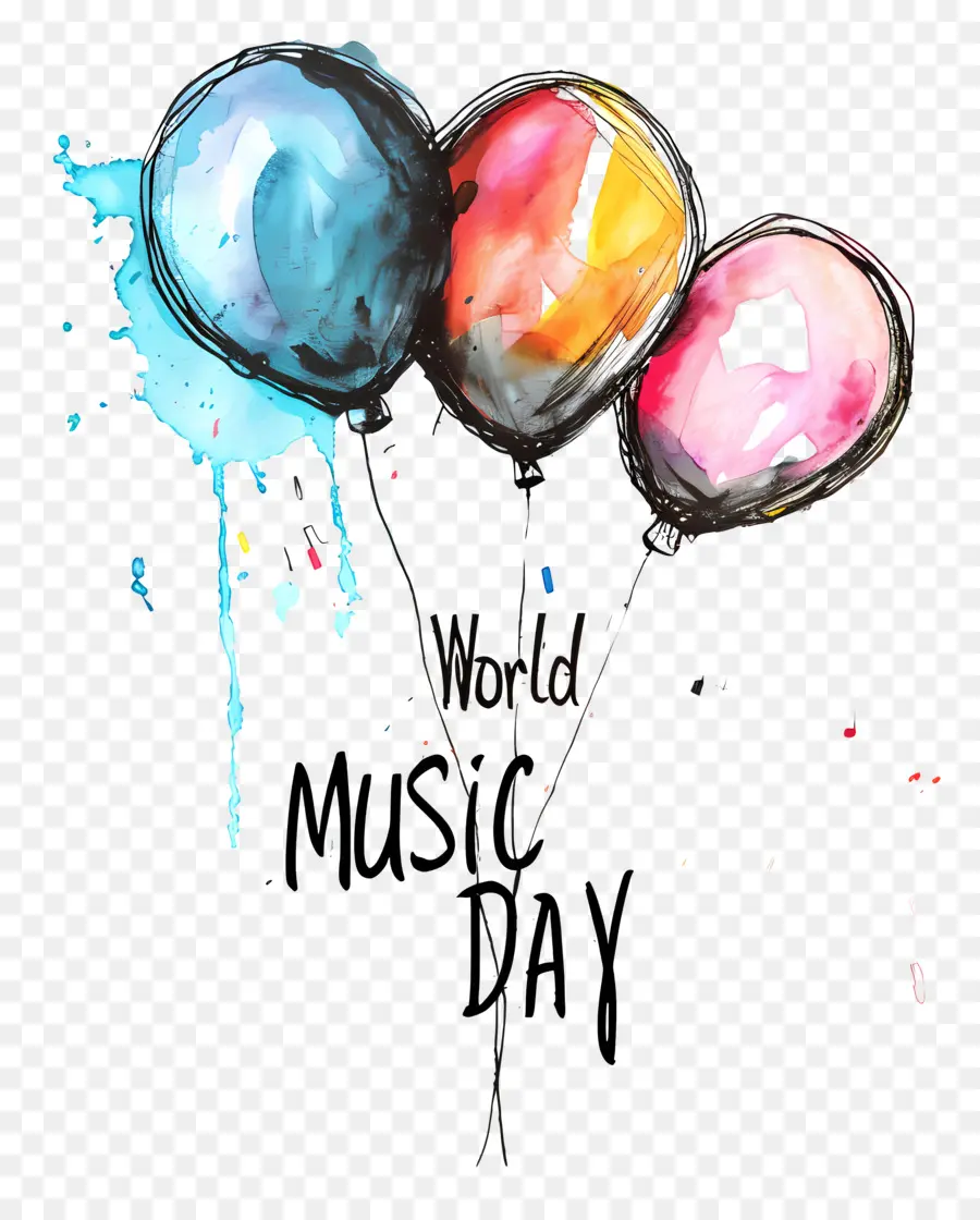 Hari Musik Dunia，Balon Warna Warni PNG