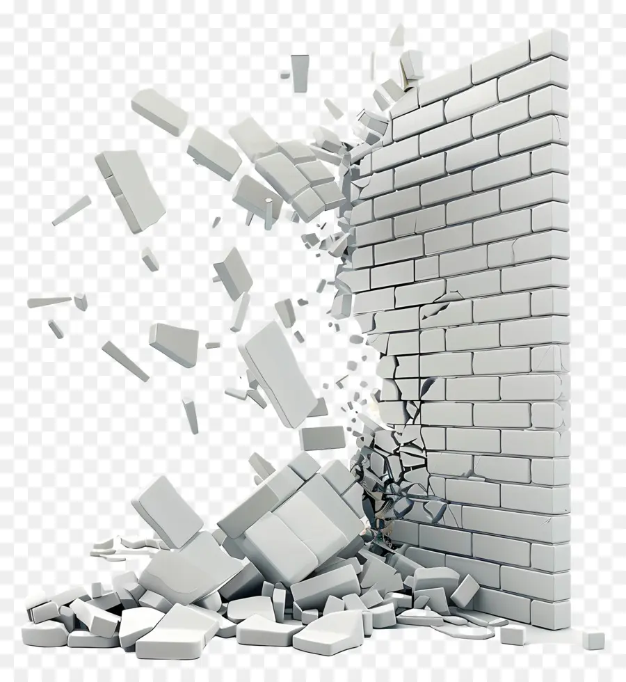 Dinding Yang Rusak，Batu Bata Putih PNG