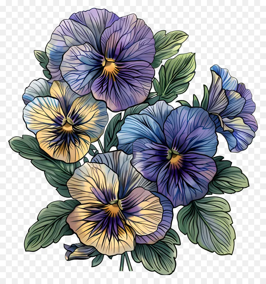 Bunga Pansy，Bunga Ungu PNG