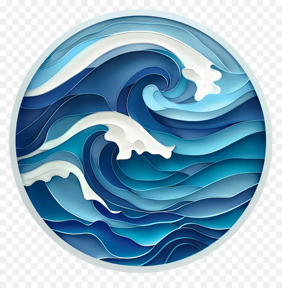 Gelombang Laut，Gelombang Biru PNG