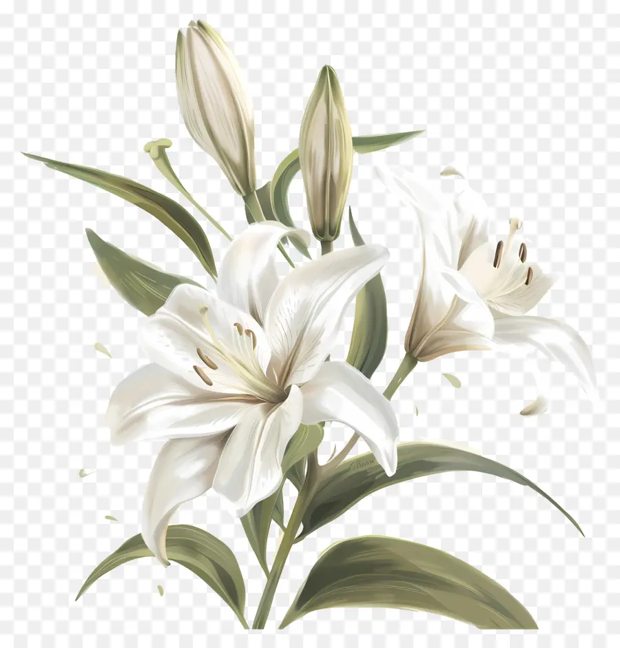 Lily Putih，Bunga Lili Putih PNG