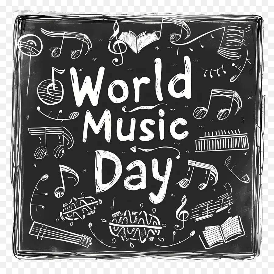 Hari Musik Dunia，Papan Tulis PNG