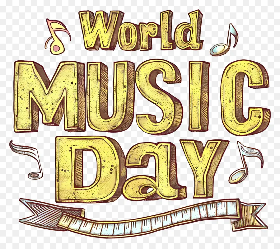 Hari Musik Dunia，Vintage PNG
