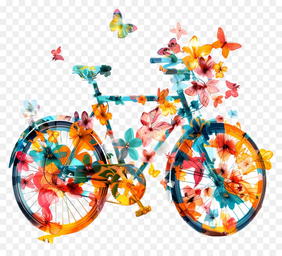 Dunia Sepeda Di Malam Hari，Bunga Sepeda PNG