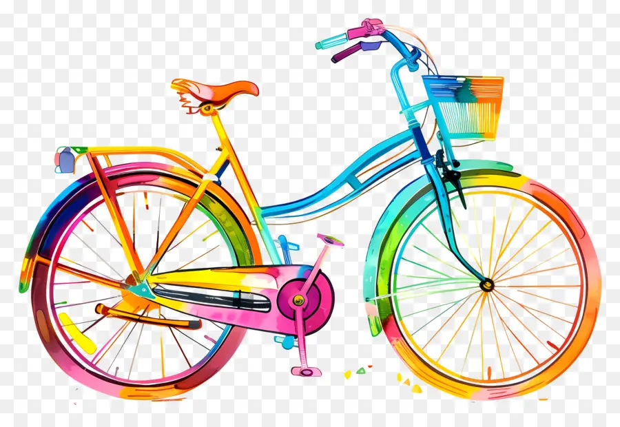 Dunia Sepeda Di Malam Hari，Sepeda Berwarna Warni PNG