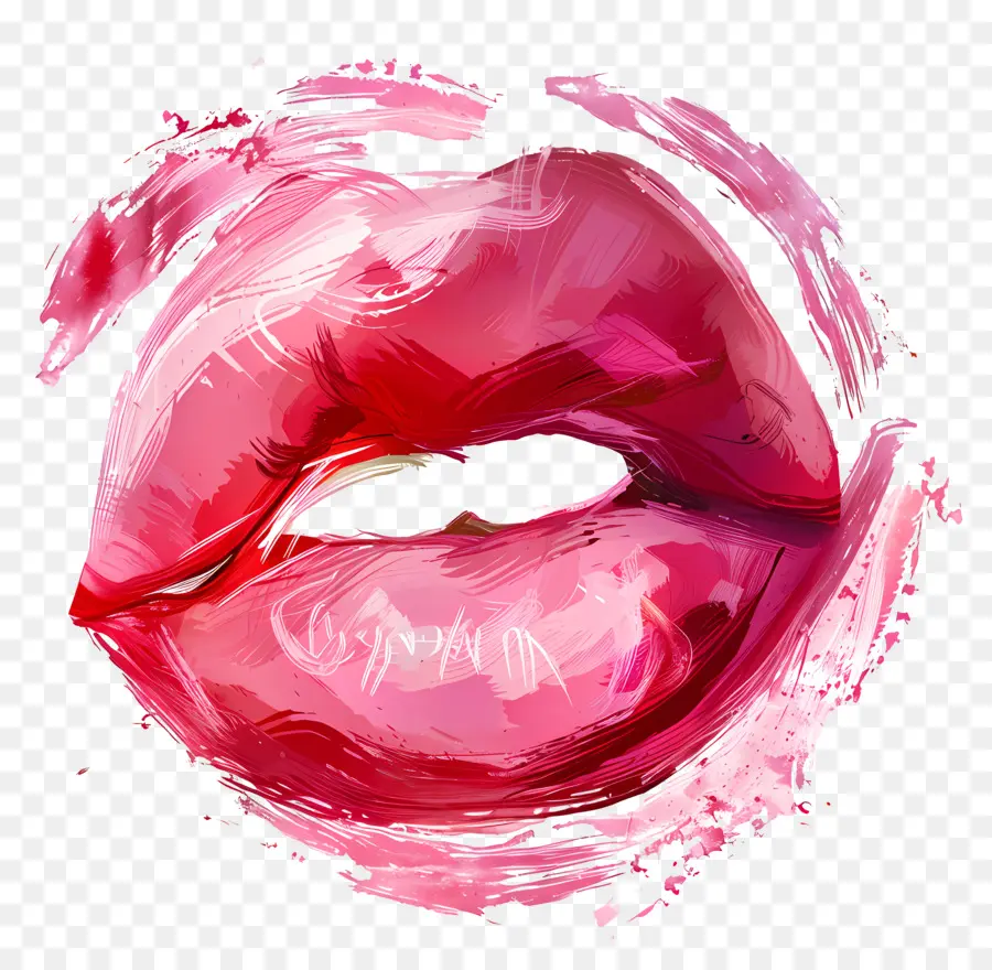 Mark Ciuman Merah Muda，Bibir Cemberut PNG