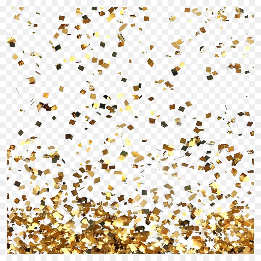 Confetti Emas，Latar Belakang Hitam PNG