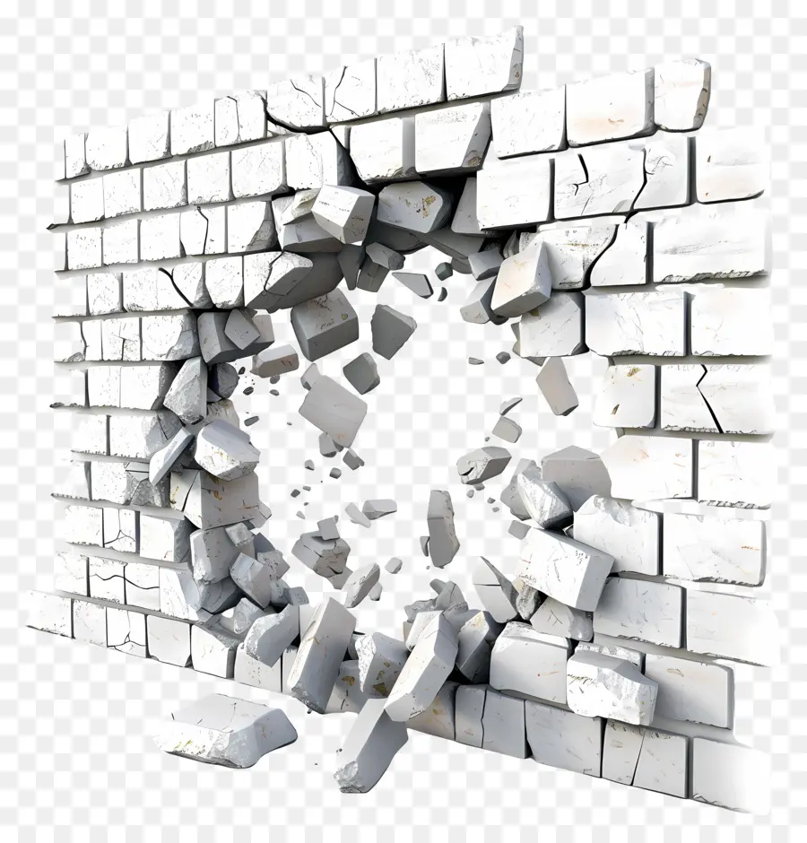 Dinding Yang Rusak，Dinding Bata Putih PNG