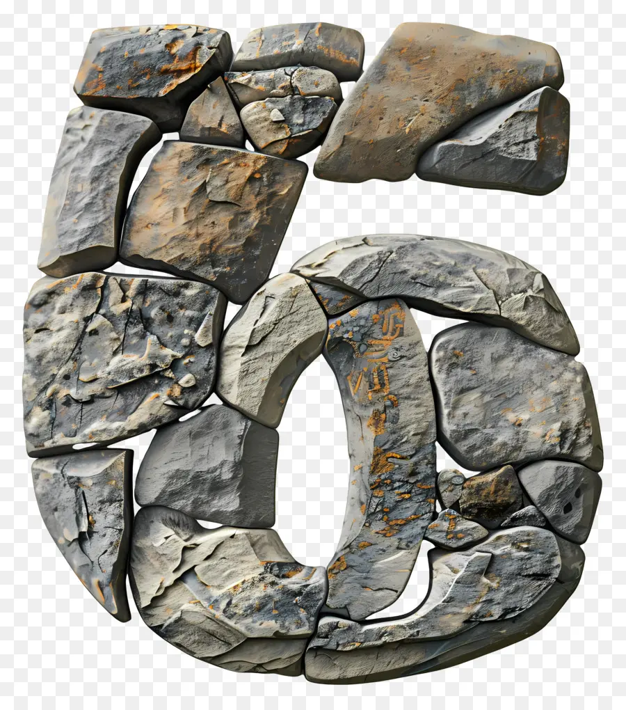 Nomor 6，Angka Batu PNG