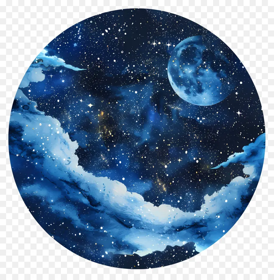 Langit Malam，Bulan Purnama PNG