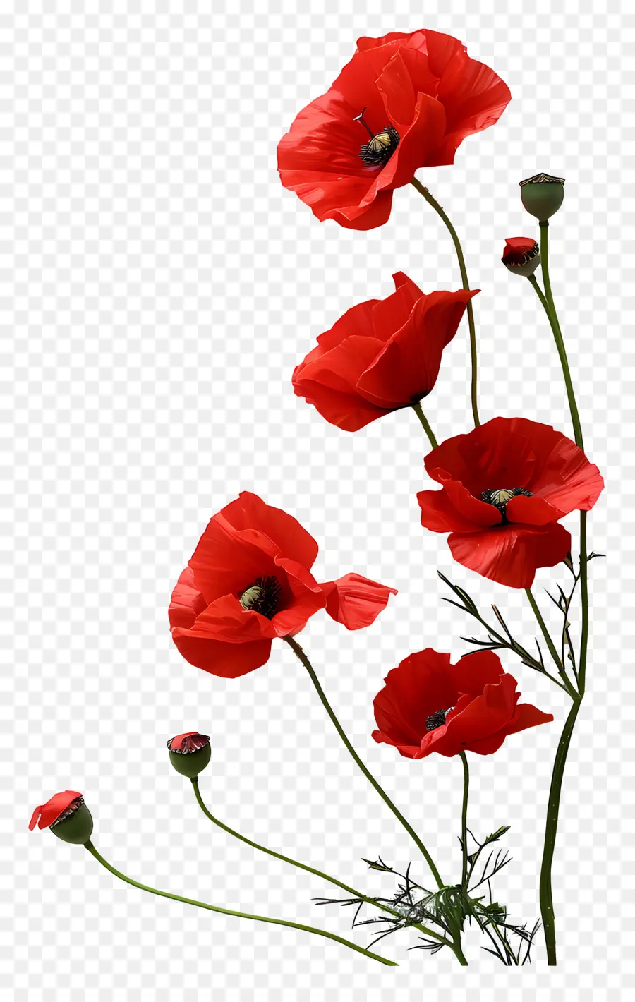 Peringatan Hari，Bunga Merah PNG