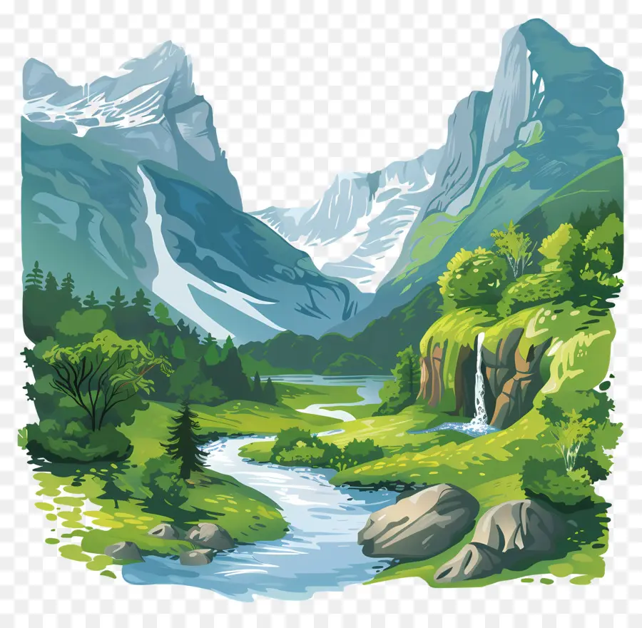 Valley Clipart，Pemandangan Gunung PNG