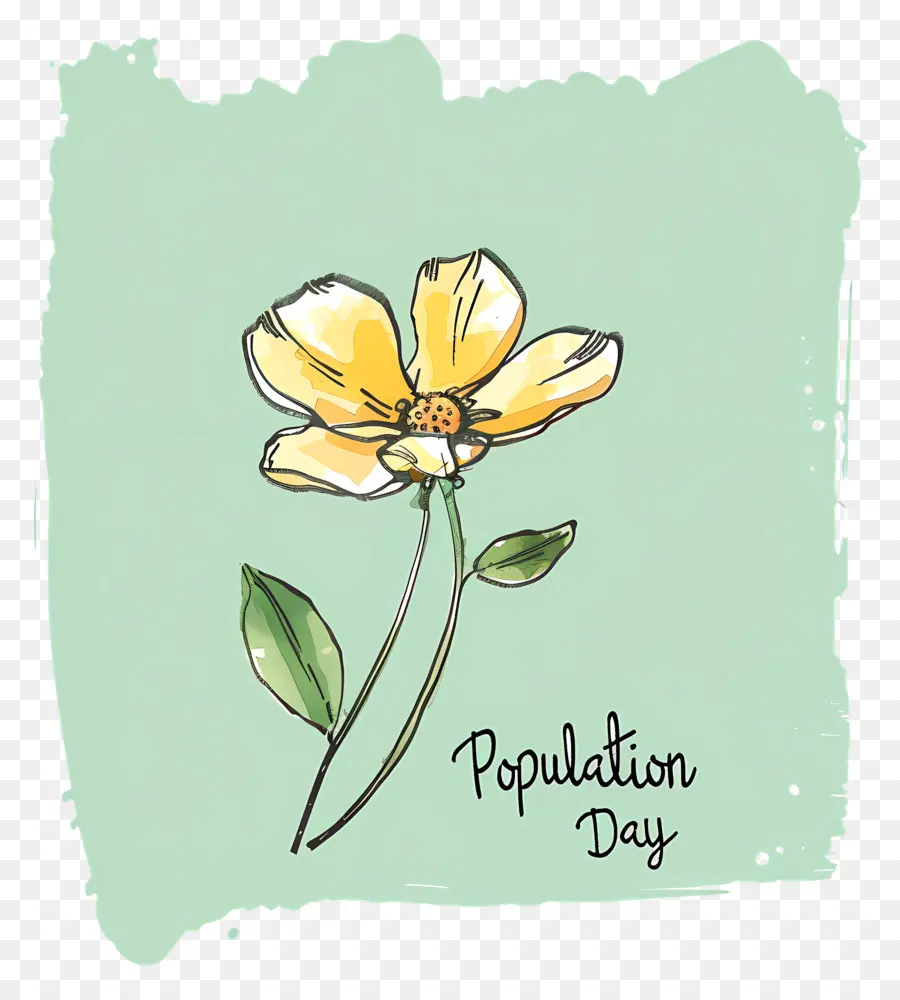 Hari Penduduk Dunia，Bunga Kuning PNG
