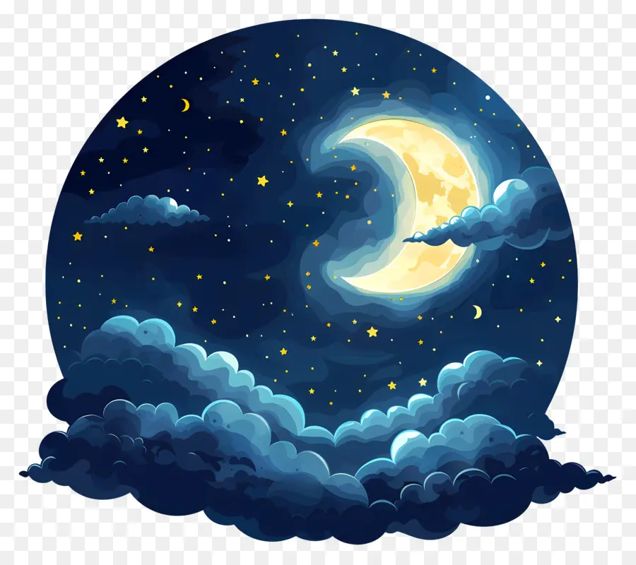 Langit Malam，Bulan PNG