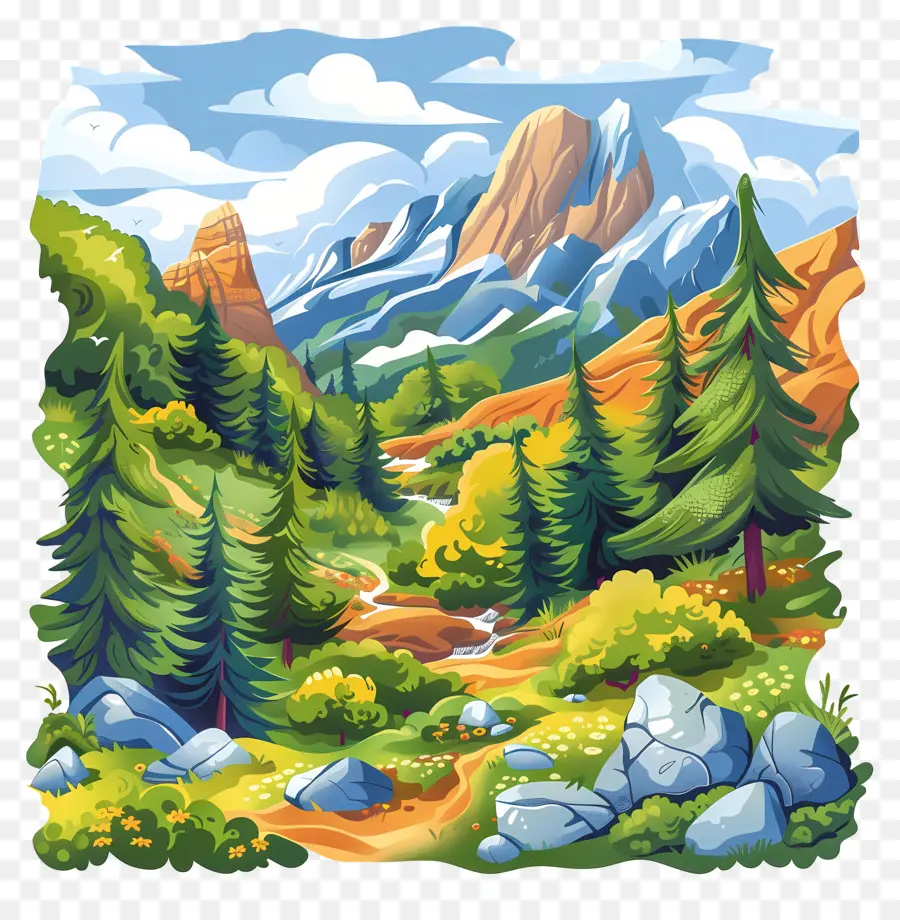 Valley Clipart，Lembah Yang Indah PNG