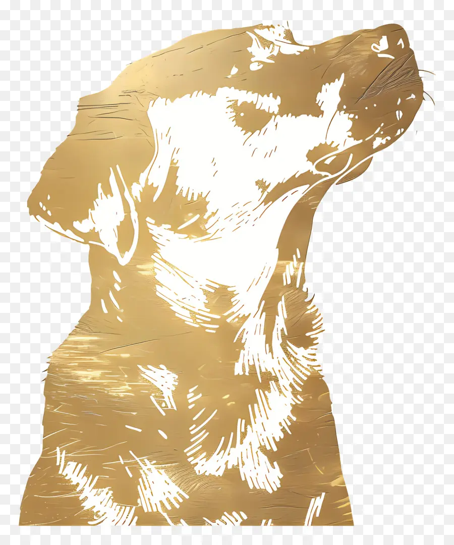 Emas Anjing，Patung Emas PNG
