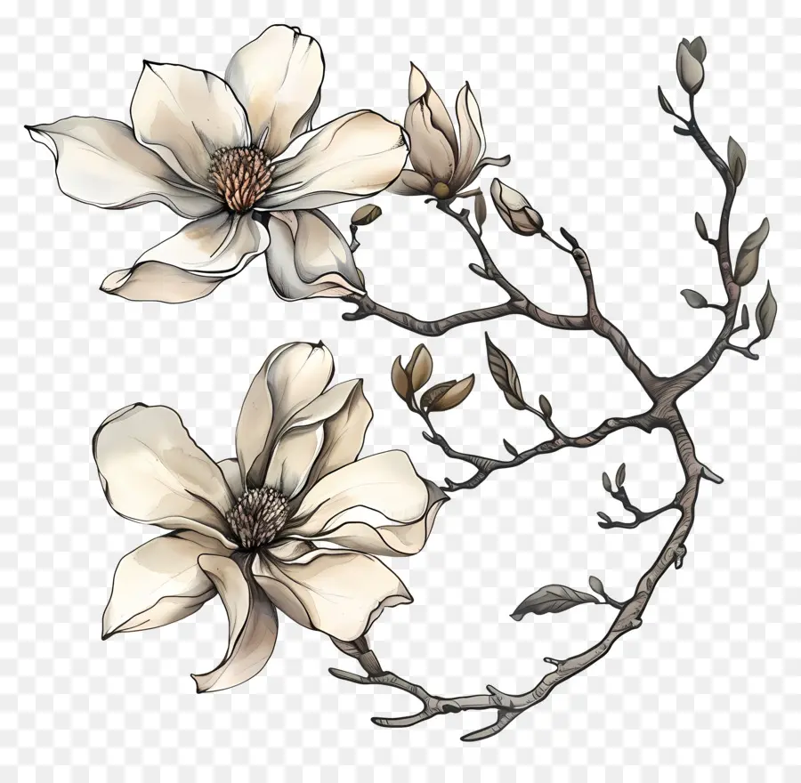 Bunga Magnolia，Bunga Putih PNG