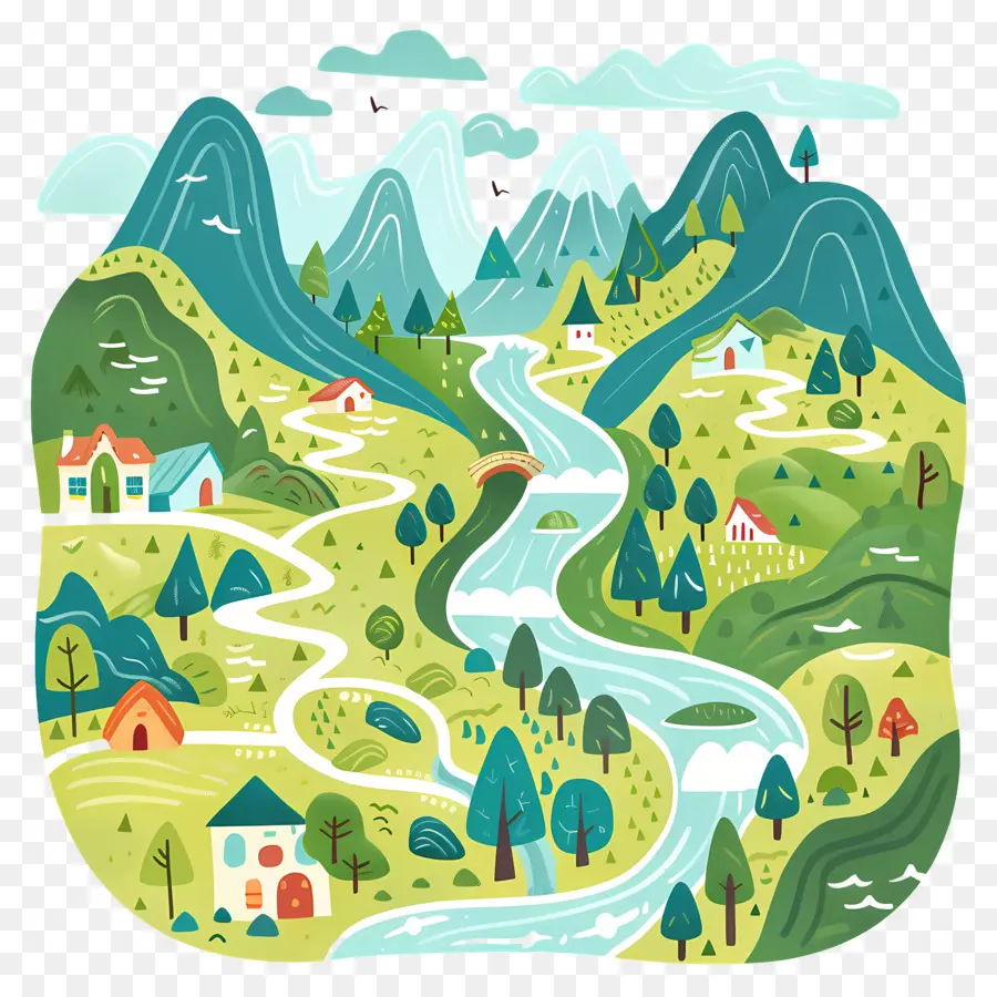 Valley Clipart，Pemandangan PNG