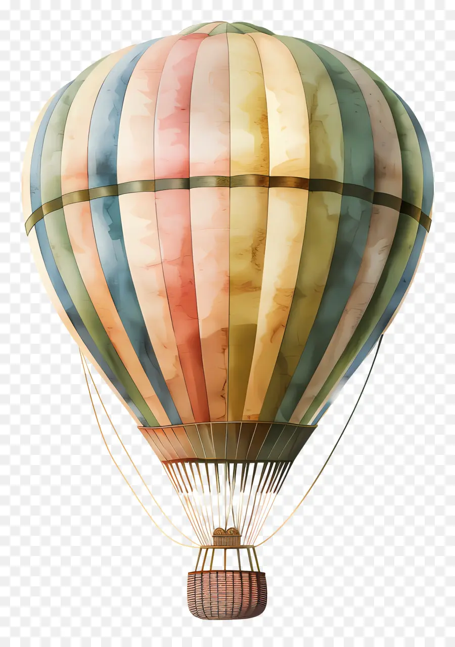 Balon Udara Panas，Lukisan Cat Air PNG