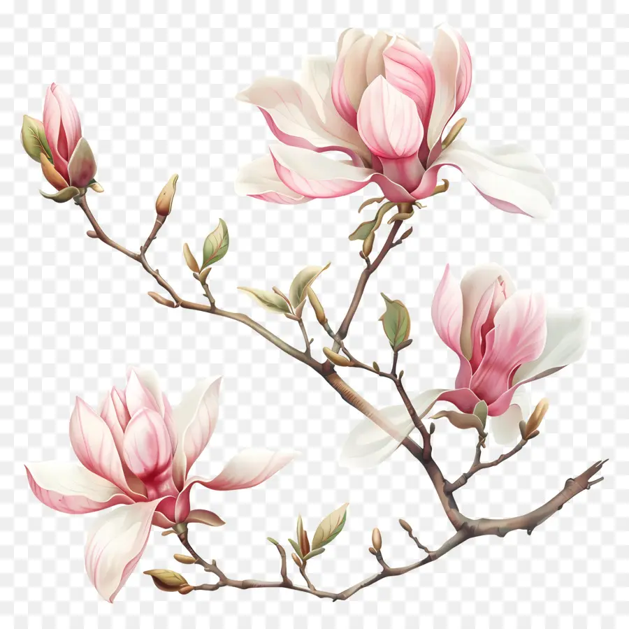 Bunga Magnolia，Bunga Merah Muda PNG