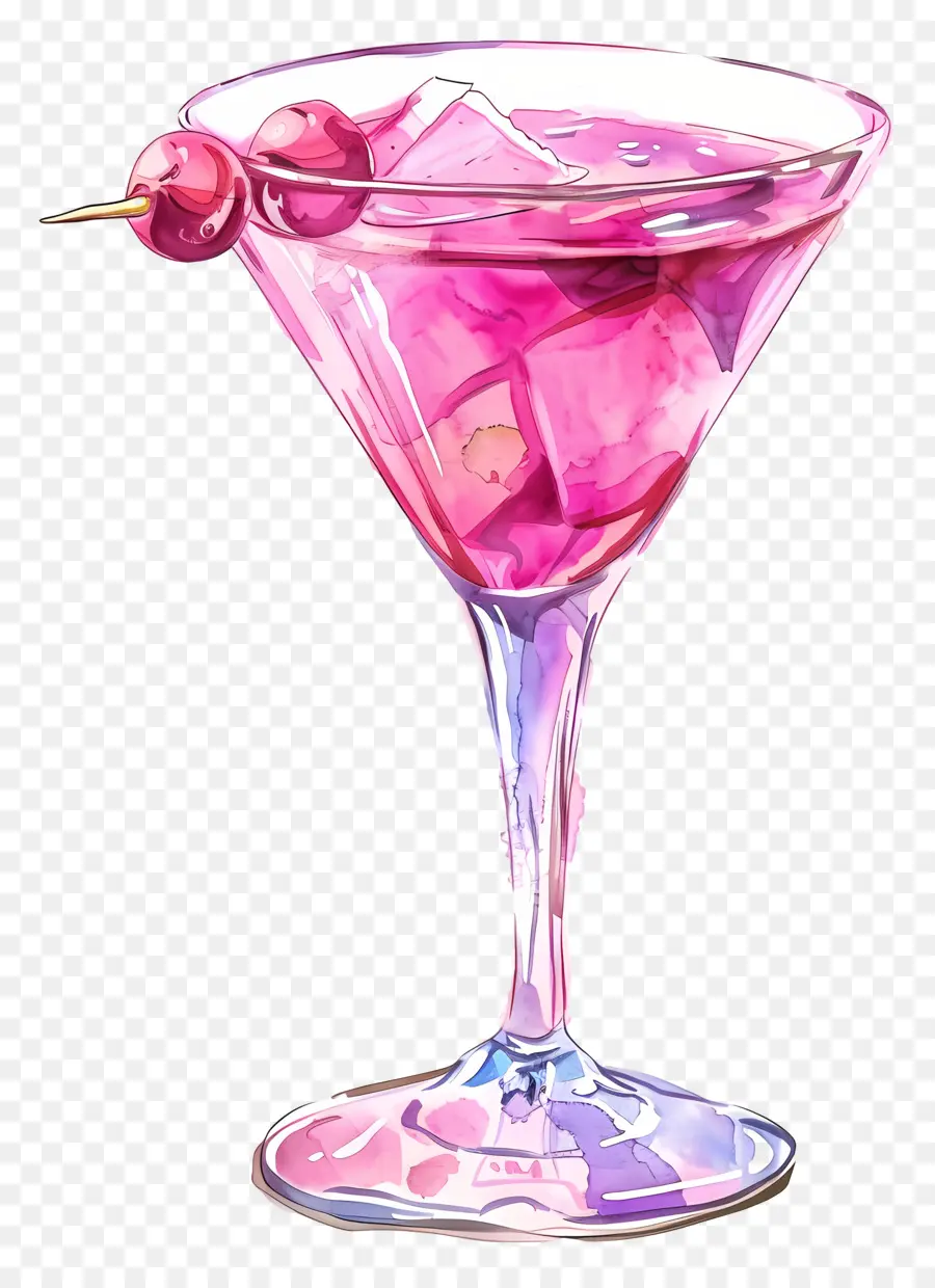 Pink Koktail，Merah Muda Minum PNG