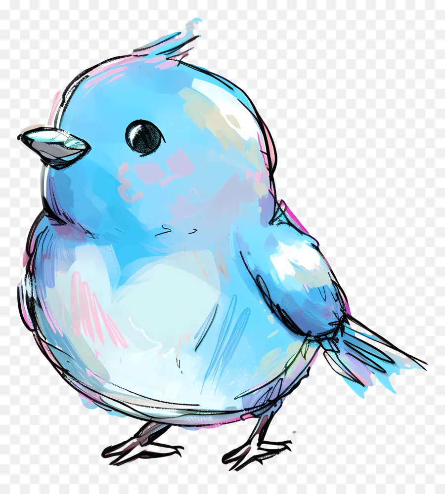 Burung Biru，Lukisan Cat Air PNG