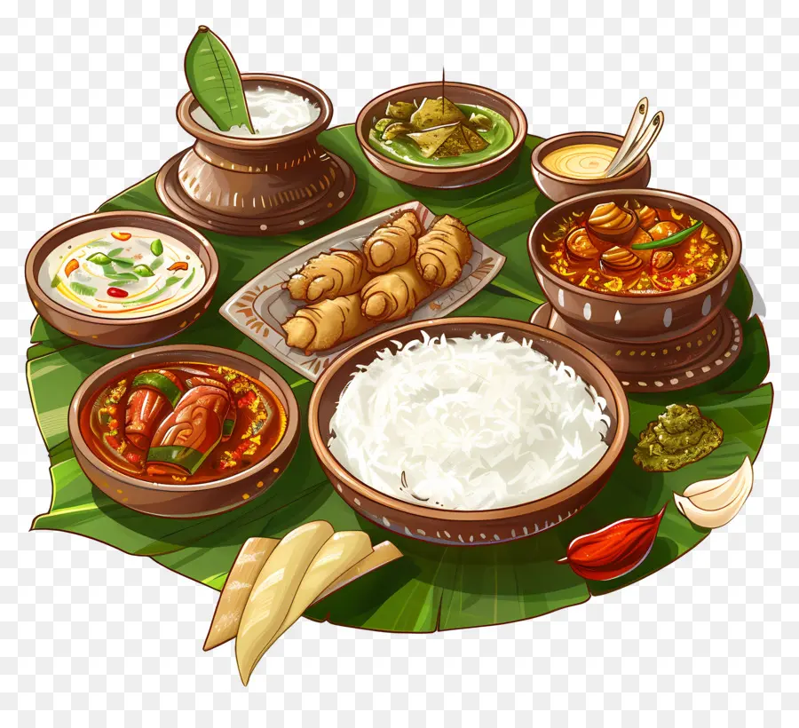 Onam Sadhya，Makanan India PNG