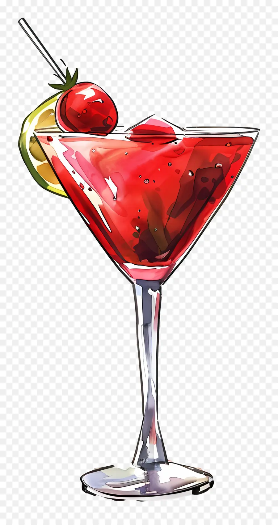 Koktail Merah，Gelas Martini PNG