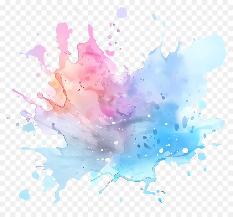 Pastel Watercolor Splash，Cat Memerciki PNG
