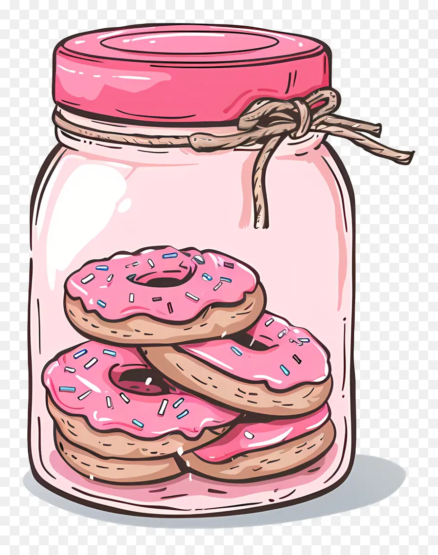 Cookie Jar，Donat Merah Muda PNG