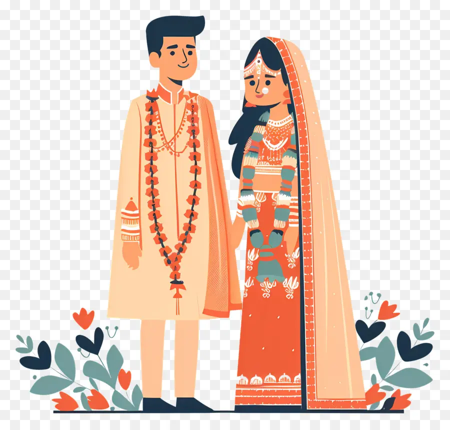 India Pernikahan，Pakaian Tradisional India PNG