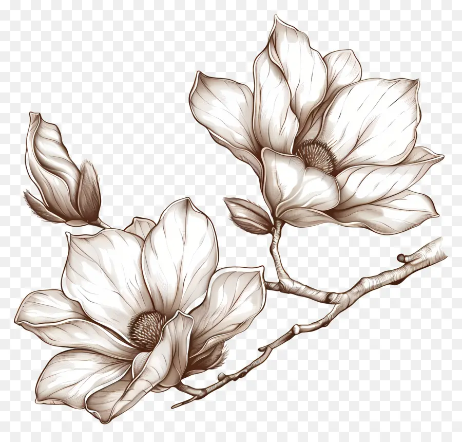 Bunga Magnolia，Bunga Ilustrasi PNG