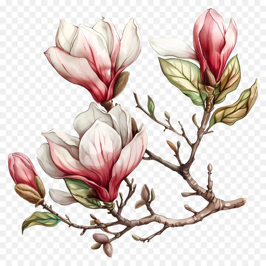 Bunga Magnolia，Bunga Magnolia Putih PNG