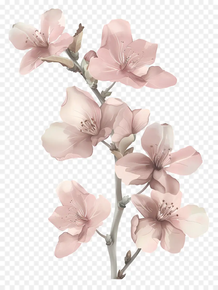 Bunga Sakura，Bunga Merah Muda PNG
