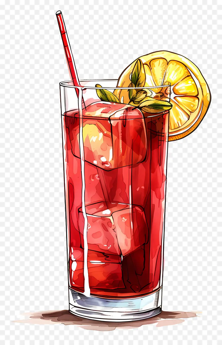 Koktail Merah，Minuman Keras Merah PNG
