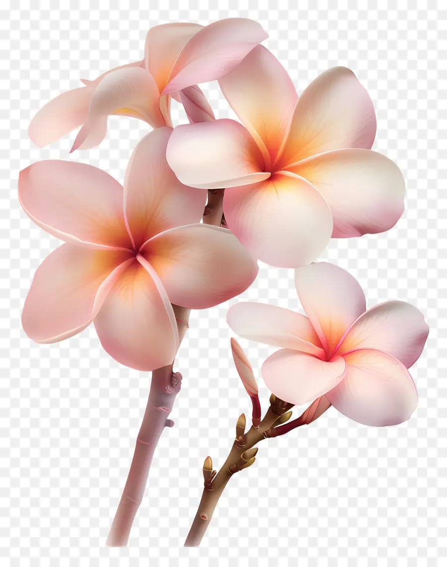 Bunga Pink Plumeria，Bunga Plumeria PNG