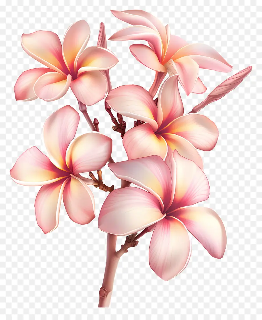 Bunga Pink Plumeria，Karangan PNG