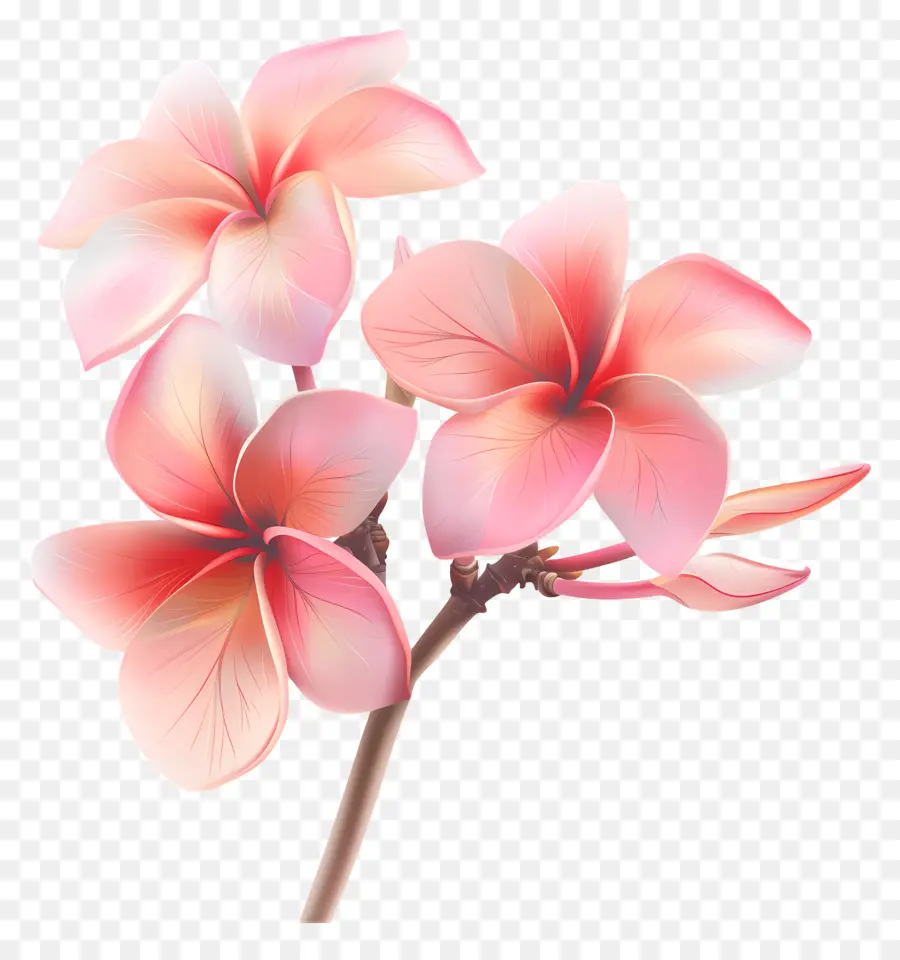 Bunga Pink Plumeria，Pohon Plum Pink PNG