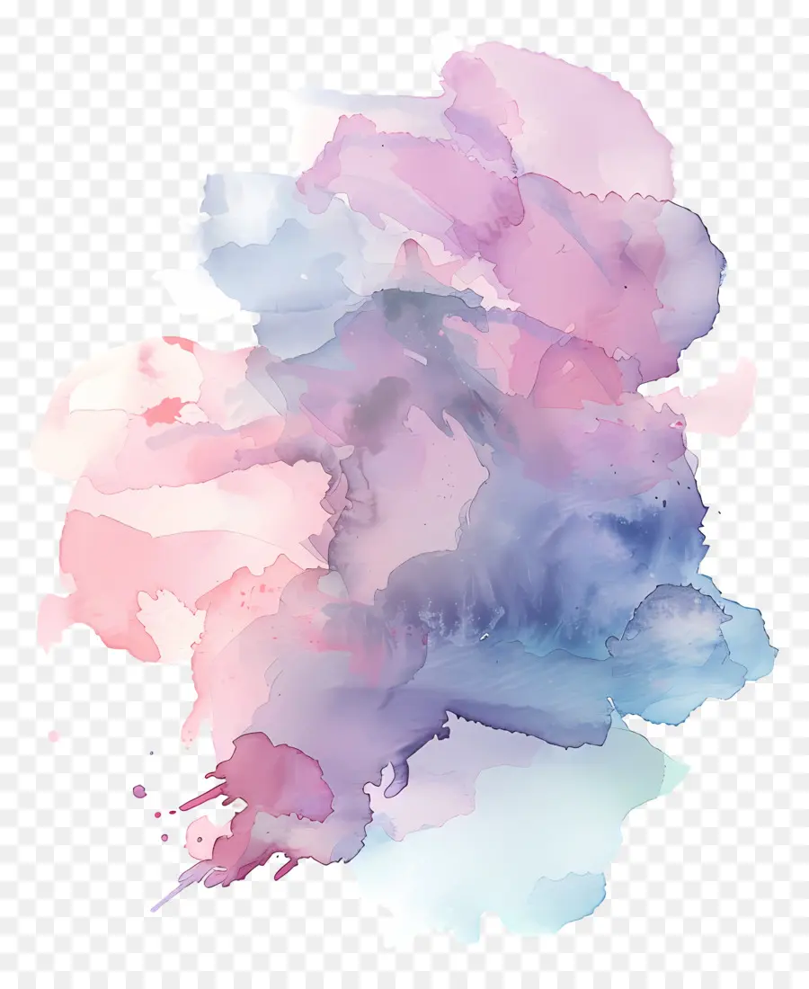 Pastel Watercolor Splash，Lukisan Cat Air PNG