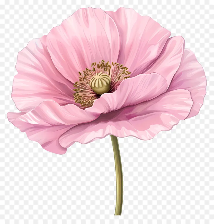 Bunga Poppy Merah Muda，Bunga Bunga Musim Semi PNG