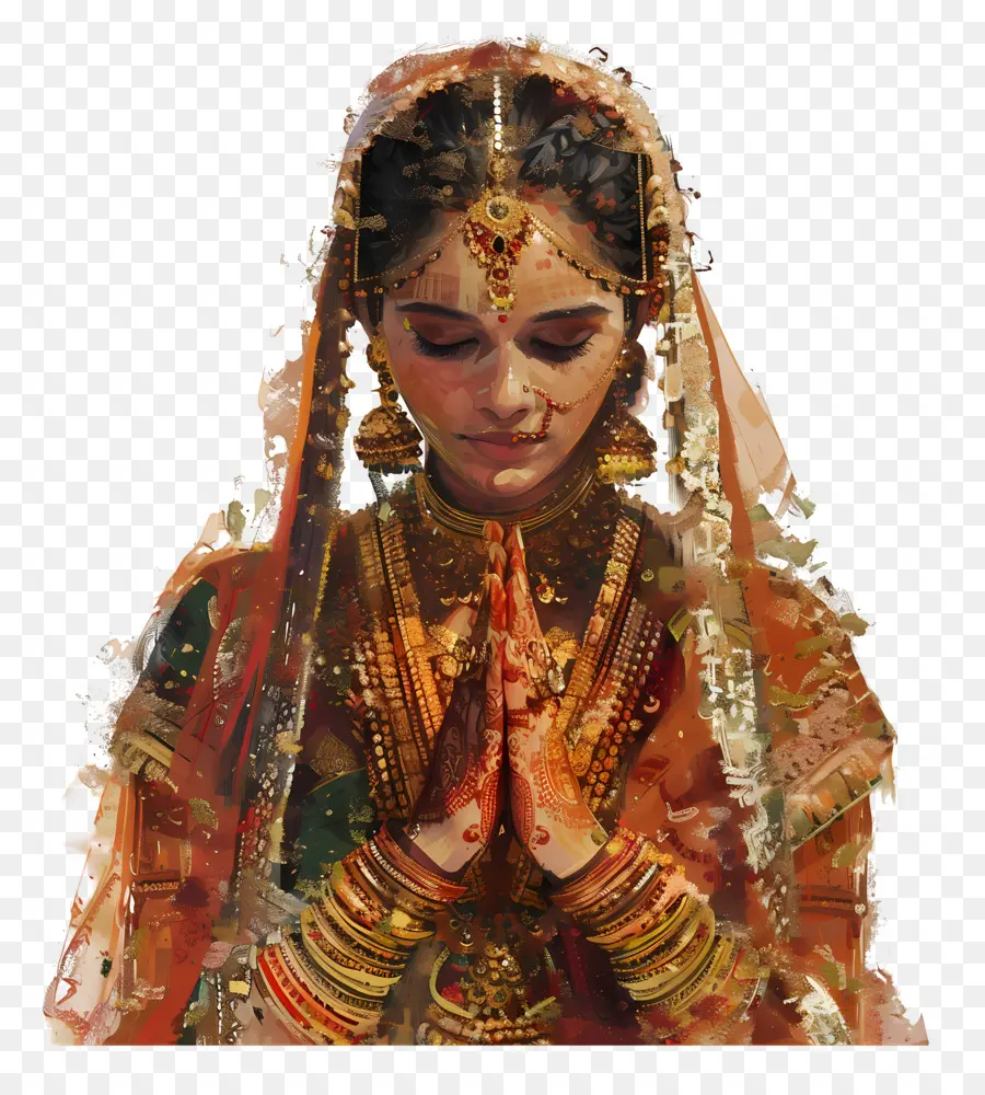 Pernikahan Hindu，Lukisan Digital PNG