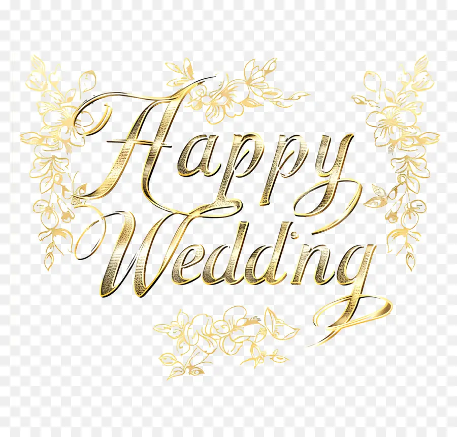 Pernikahan，Desain Foil Emas PNG