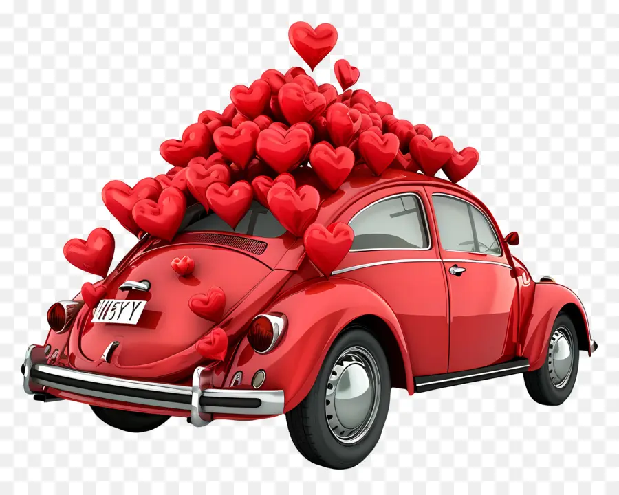 Cinta Desain，Kumbang Volkswagen Merah PNG