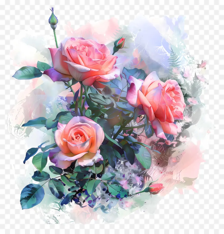 Mawar Taman，Mawar Merah Muda PNG