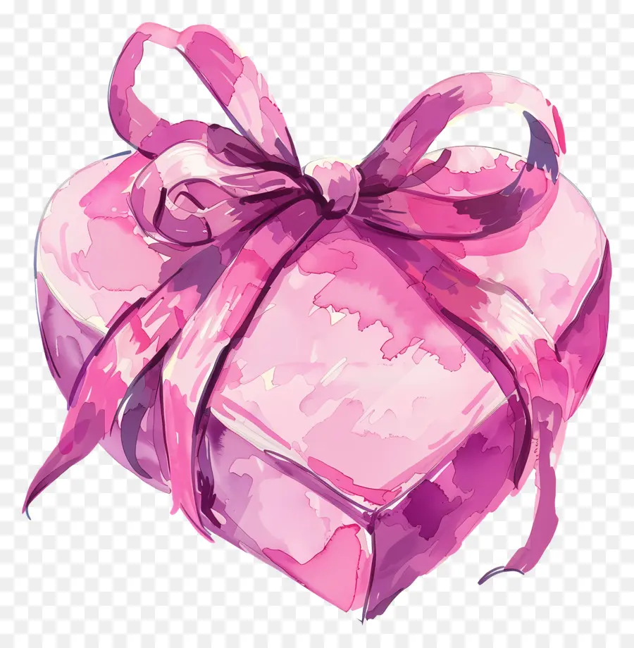 Hati Merah Muda，Pink Kotak Hadiah PNG