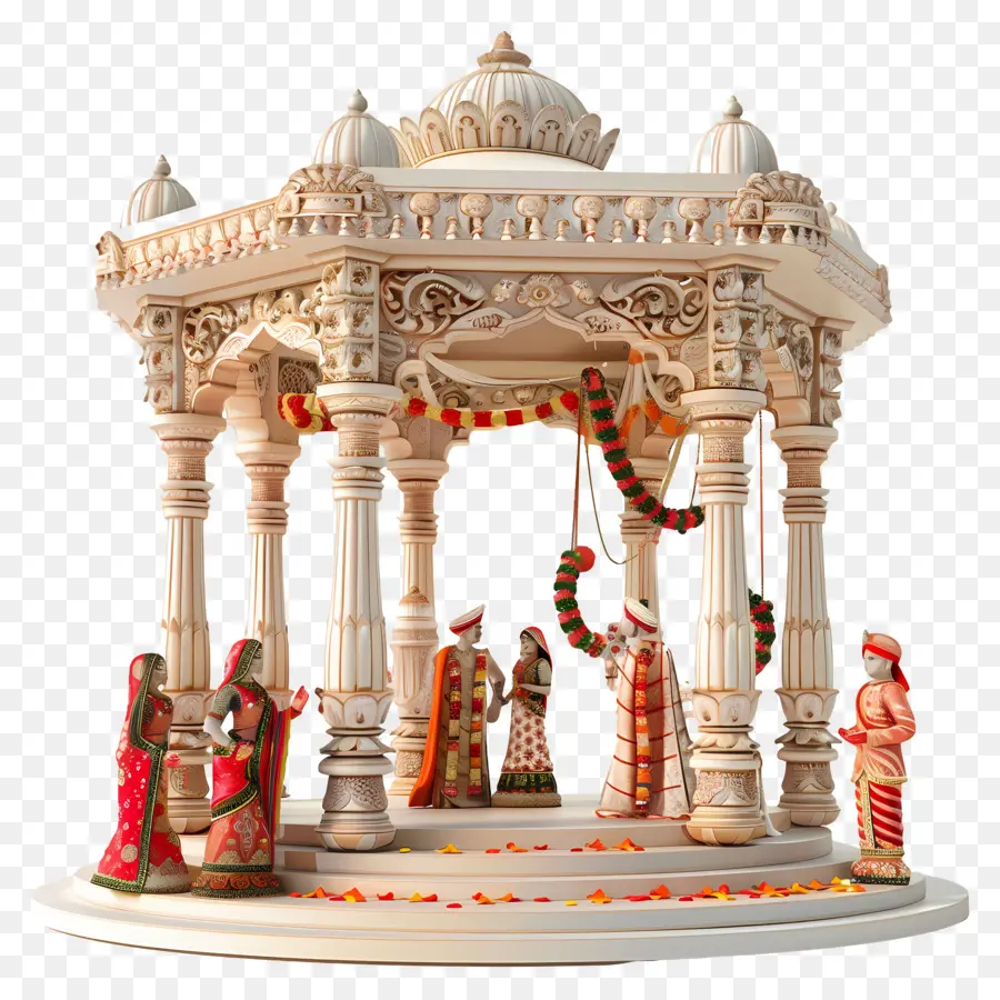 Pernikahan Hindu，Patung Marmer PNG